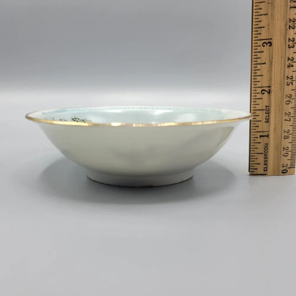 Vtg Japan Small Bowls Geisha Women Handpainted Birds Bridge Beautiful Lot of 4